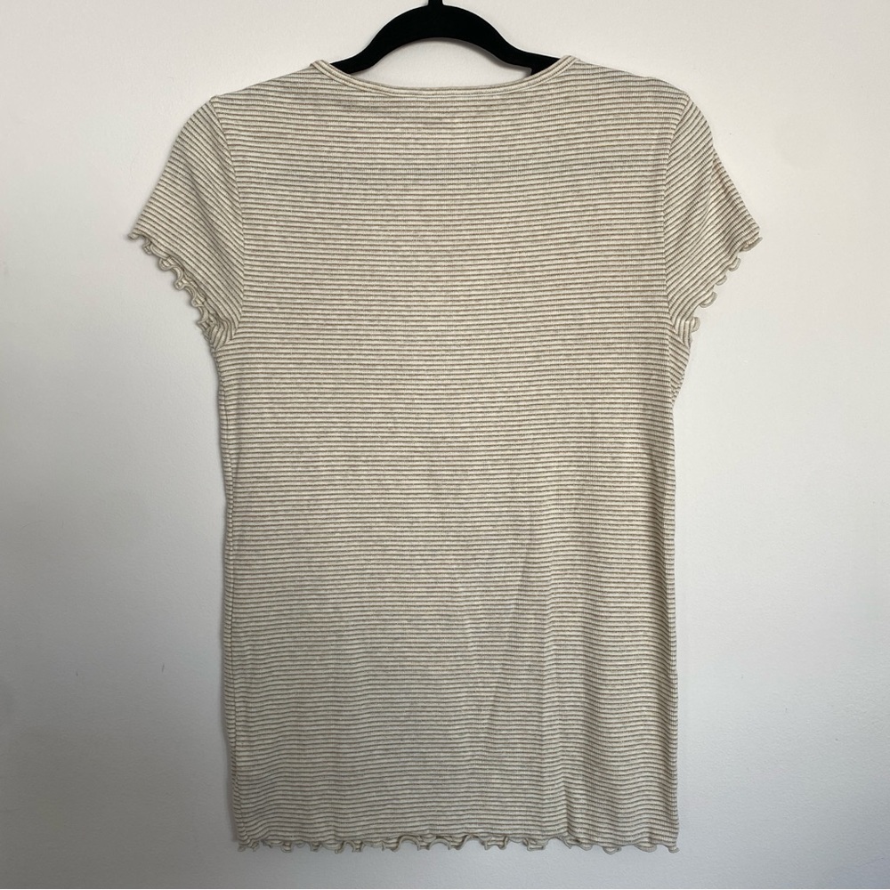 Gap Cream And Gold Striped Short Sleeve Tee - Picture 2 of 2